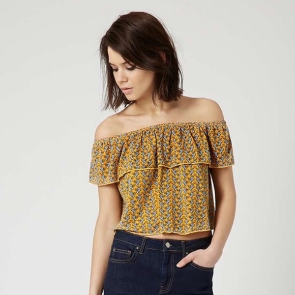 topshop | paisley pattern, off the shoulder top - Picture 2 of 13